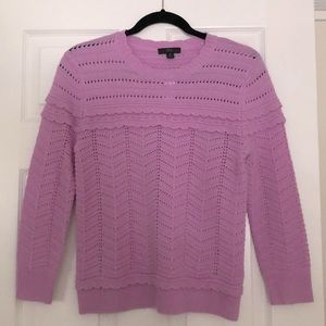 JCrew Ruffled 3/4 Sweater- Lavendar
